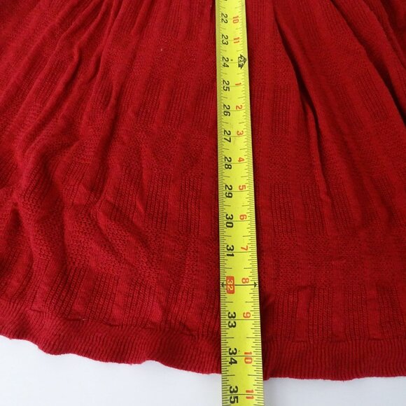 Sparrow Red Knit Sweater Dress Women Size L Wool Angora Blend Scoop Neck FLAW - Picture 9 of 10